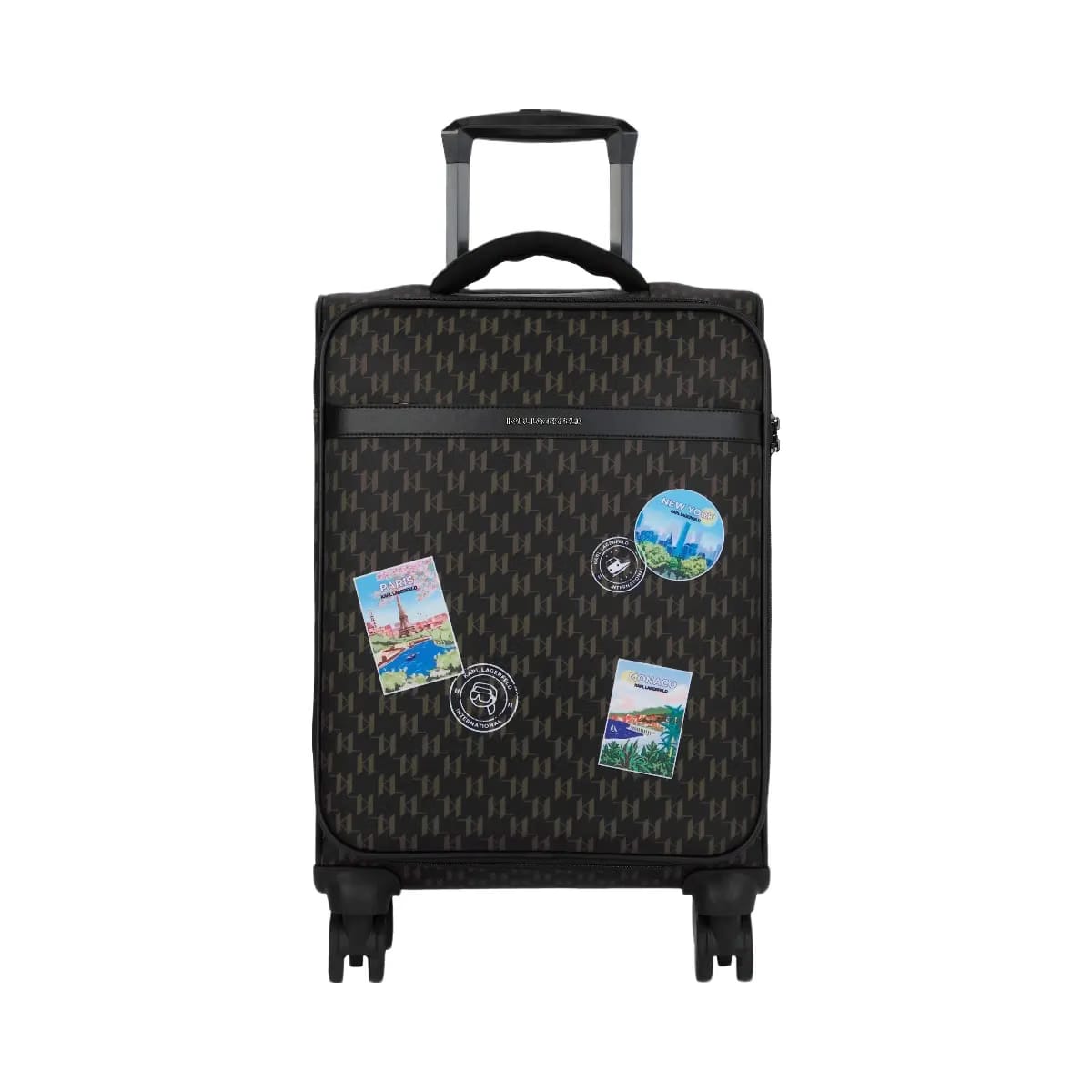 Karl Lagerfeld Ikon Monogram Trolley Case Brown Monogram