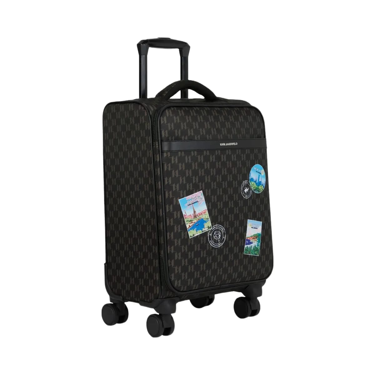 Karl Lagerfeld Ikon Monogram Trolley Case Brown Monogram