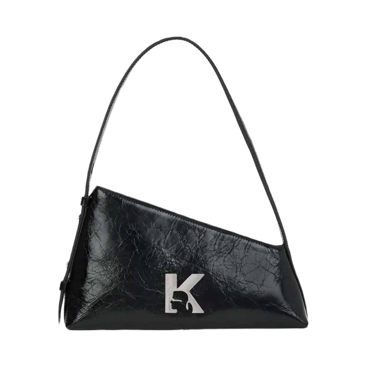 Karl Lagerfeld Geo High-Shine Shoulder Bag Black