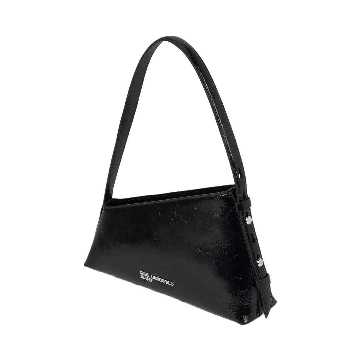 Karl Lagerfeld Geo High-Shine Shoulder Bag Black
