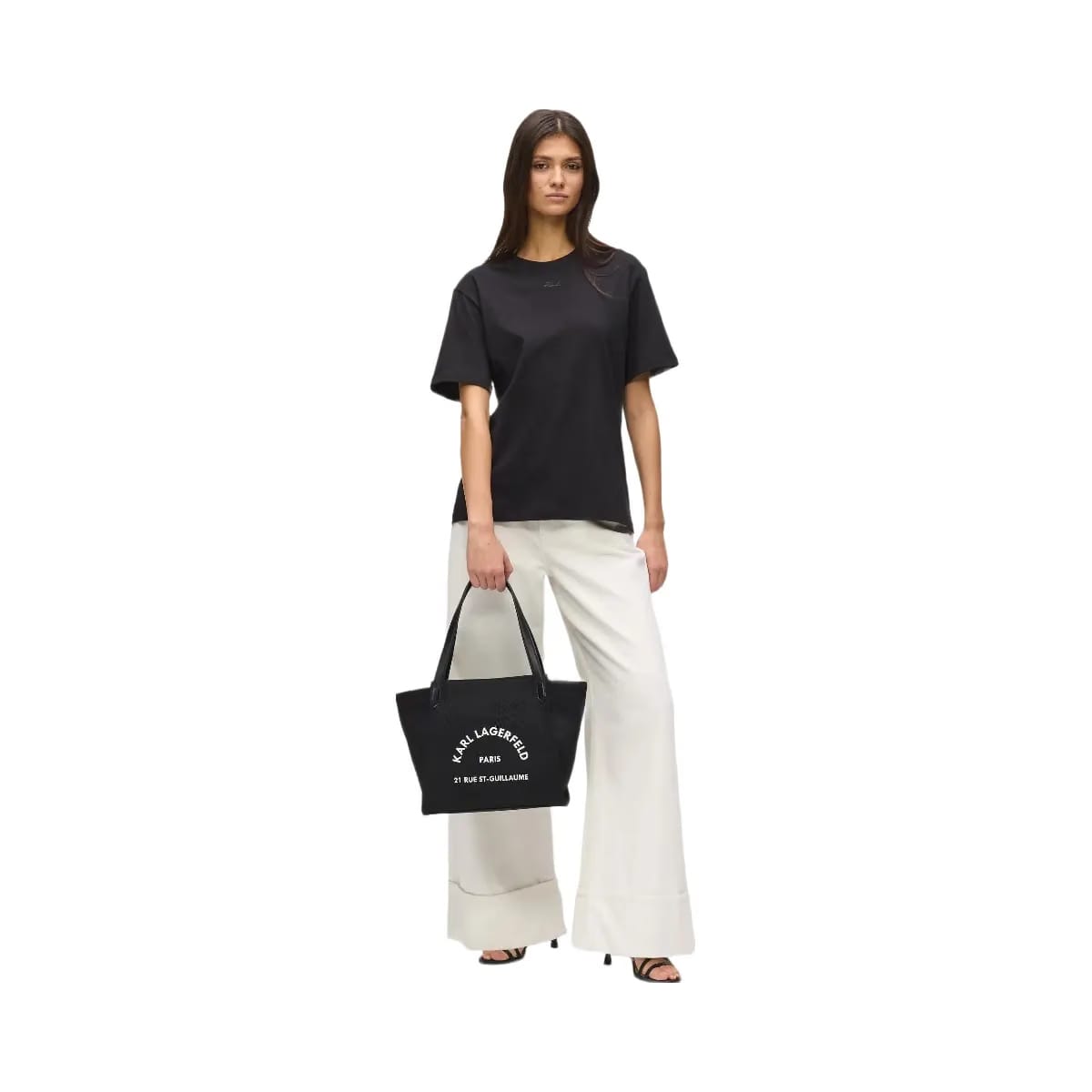 Karl Lagerfeld Rue St-Guillaume Winged Tote Bag Black
