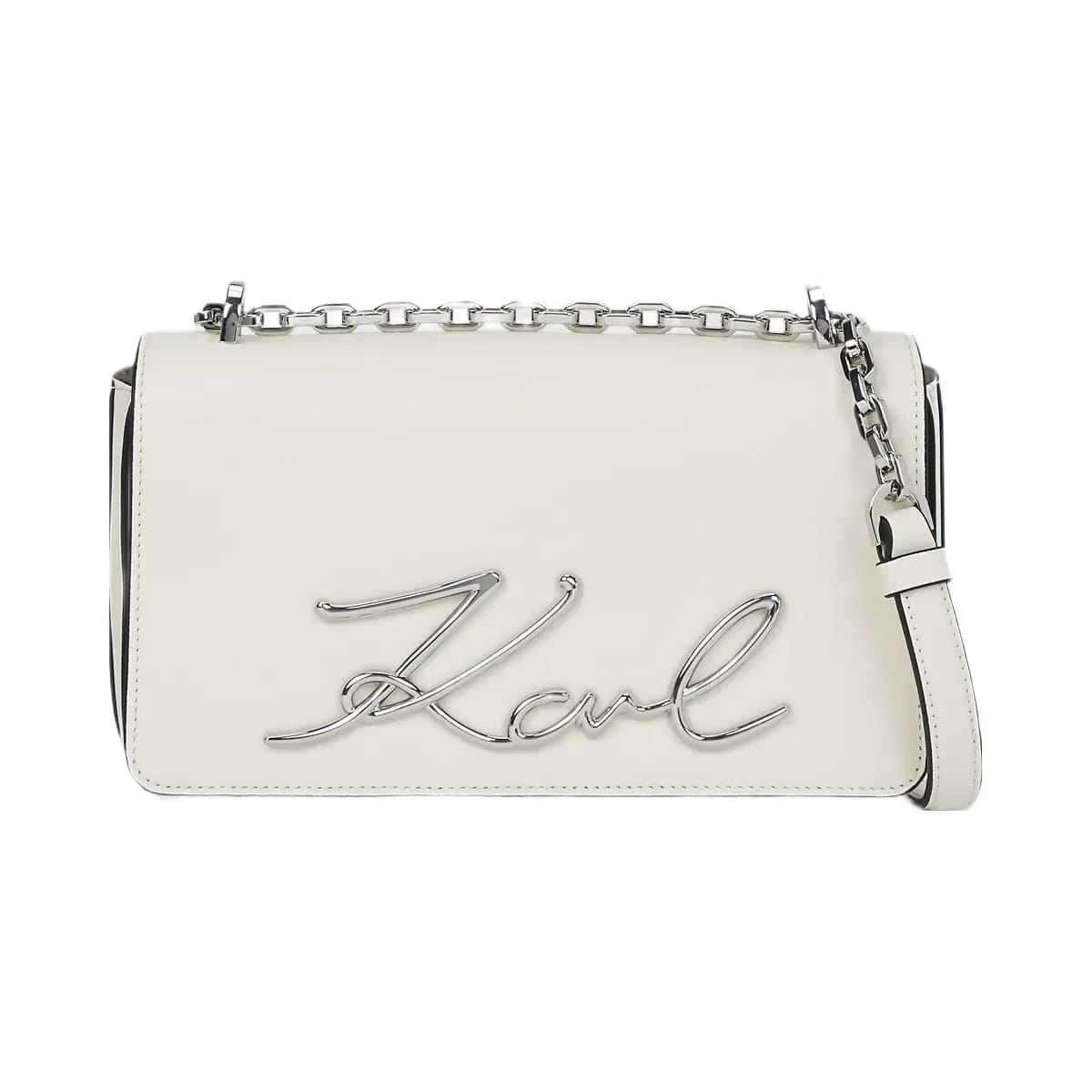 Karl Lagerfeld Signature Small Crossbody Bag Off White