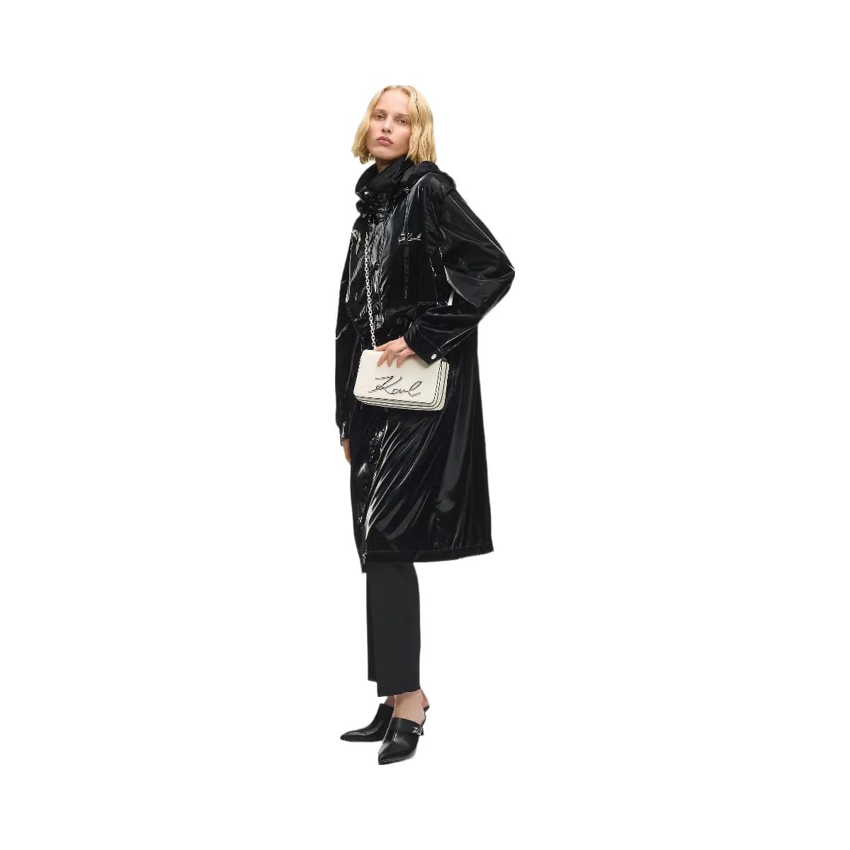Karl Lagerfeld Signature Small Crossbody Bag Off White