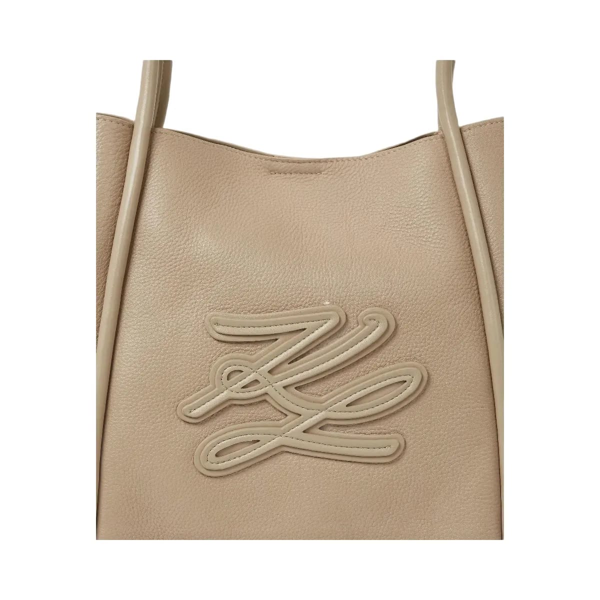 Karl Lagerfeld Autograph Patch Medium Tote Bag Safari