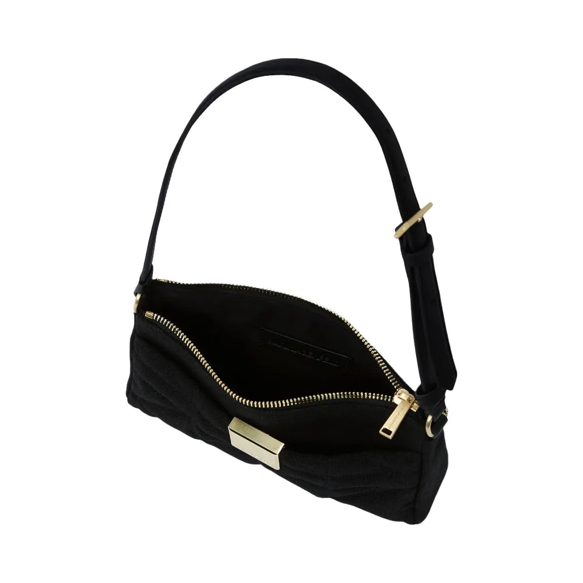 Karl Lagerfeld Kl X Amber Valletta Kuilt Canvas Shoulder Bag Black