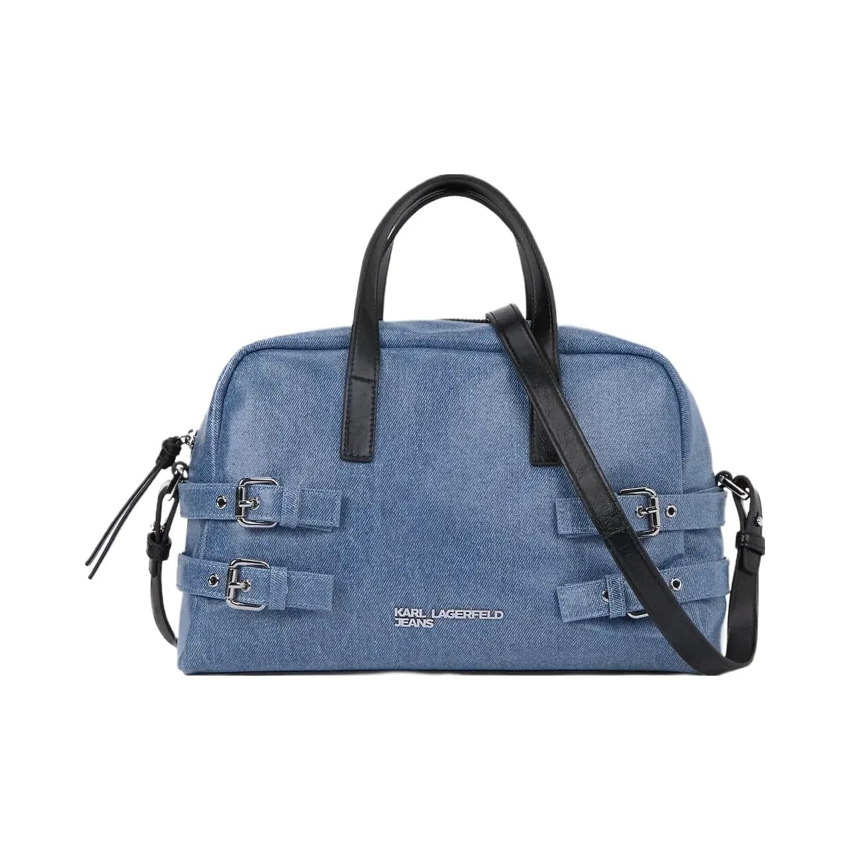Karl Lagerfeld Denim Buckle Bowling Bag Standard Blue Denim