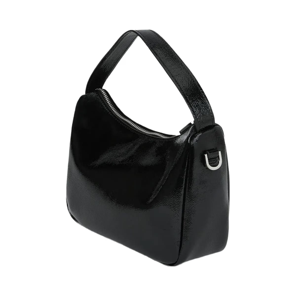 Karl Lagerfeld Glossy Mini Hobo Bag Black