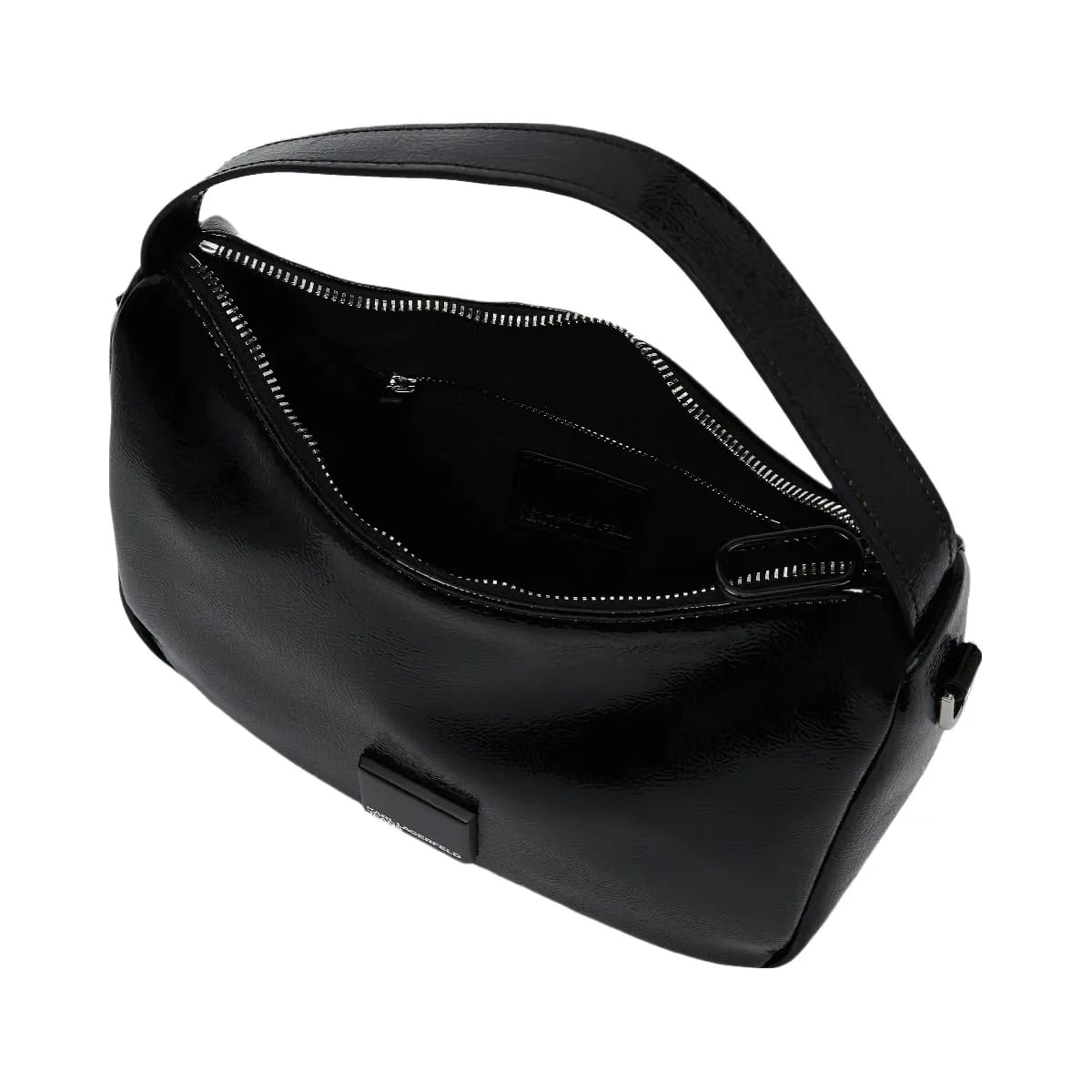 Karl Lagerfeld Glossy Mini Hobo Bag Black