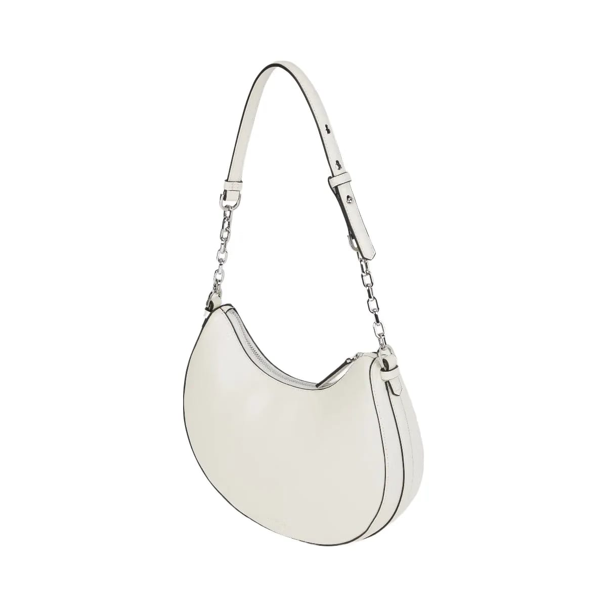 Karl Lagerfeld Autograph Medium Moon Bag Off White