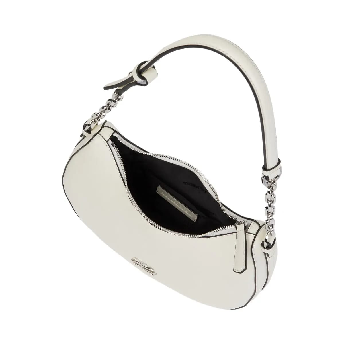 Karl Lagerfeld Autograph Medium Moon Bag Off White