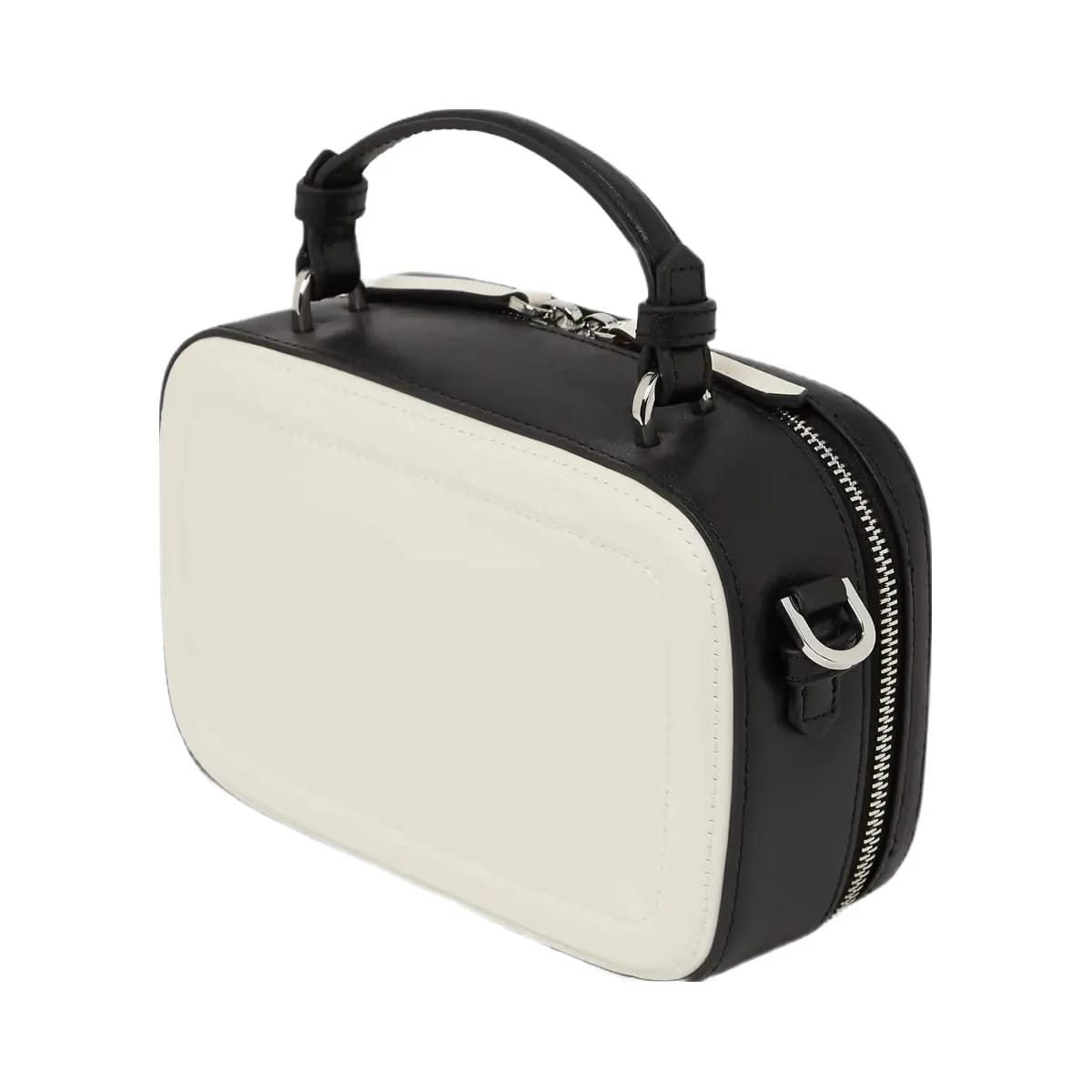 Karl Lagerfeld Autograph Color-Block Square Bag Black White
