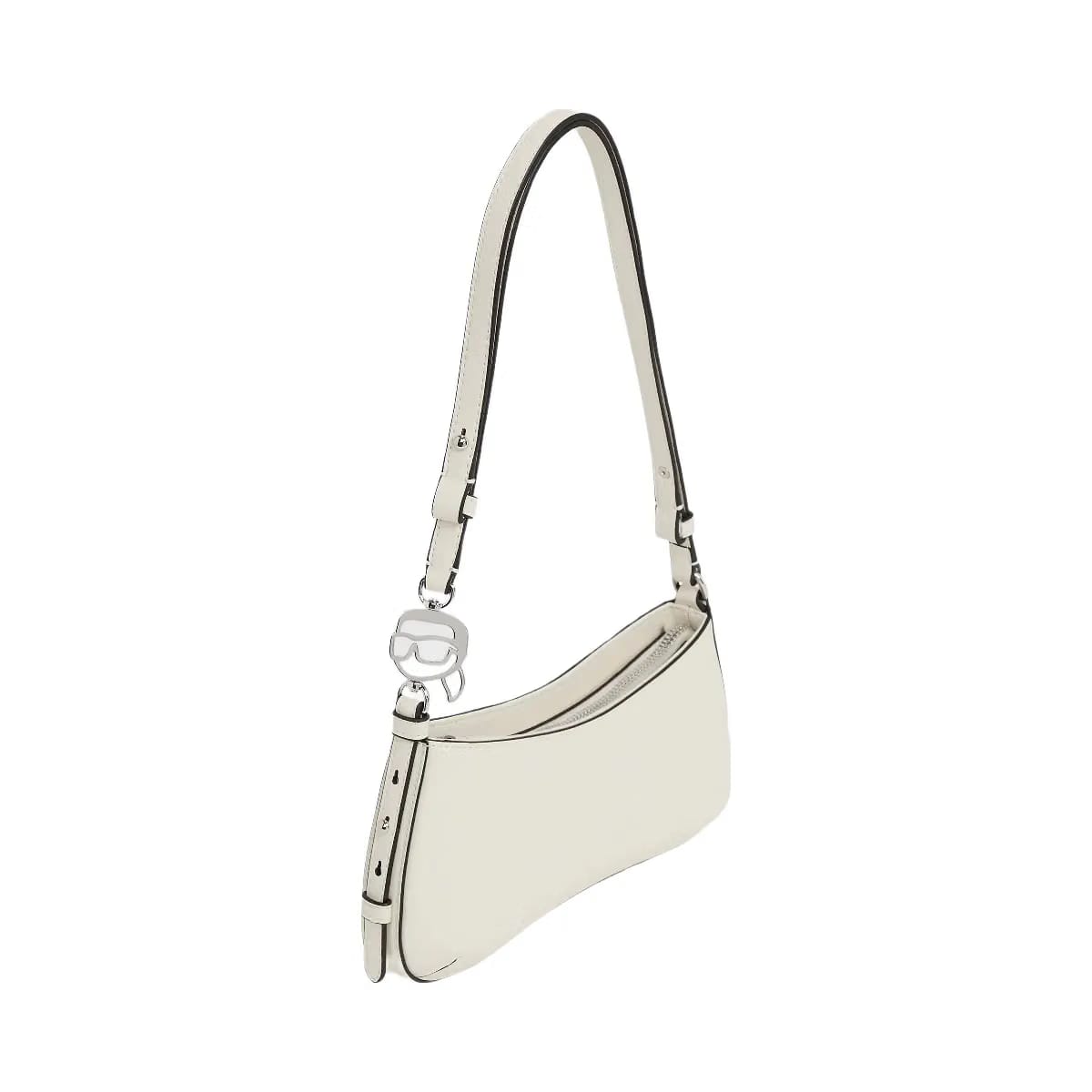 Karl Lagerfeld Ikon Smooth Mini Shoulder Bag Off White
