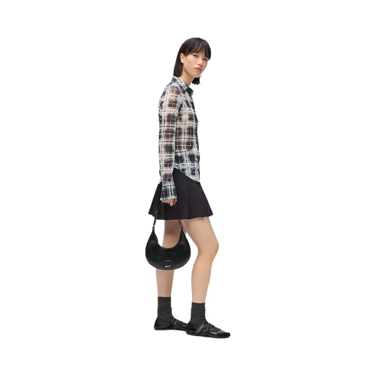 Karl Lagerfeld Glossy Moon Bag Black