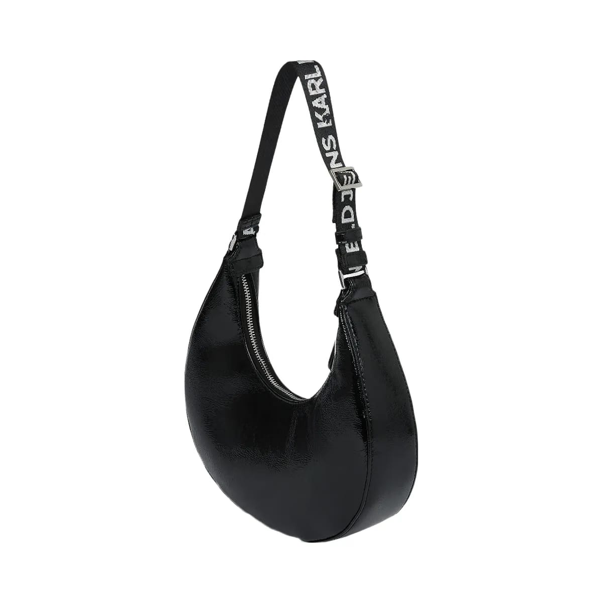 Karl Lagerfeld Glossy Moon Bag Black