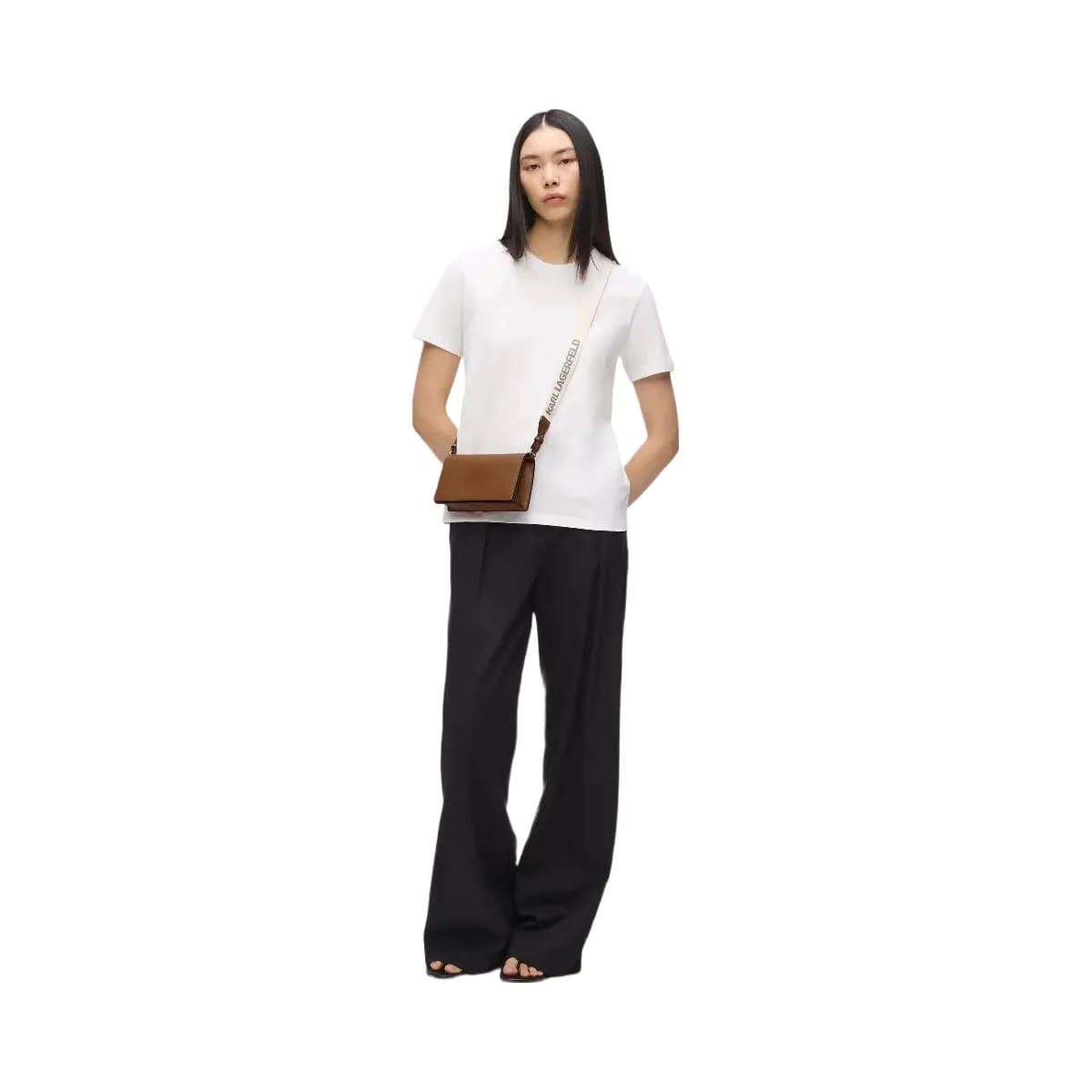 Karl Lagerfeld Circle Mini Crossbody Bag Dark Tan