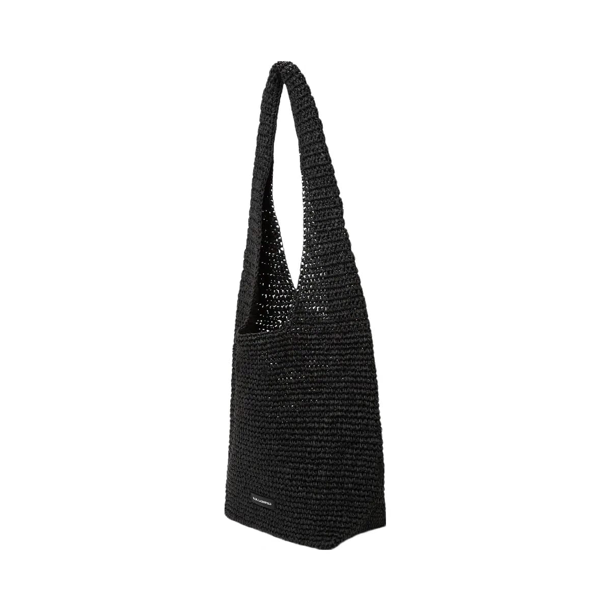 Karl Lagerfeld Autograph Crochet Hobo Bag Black