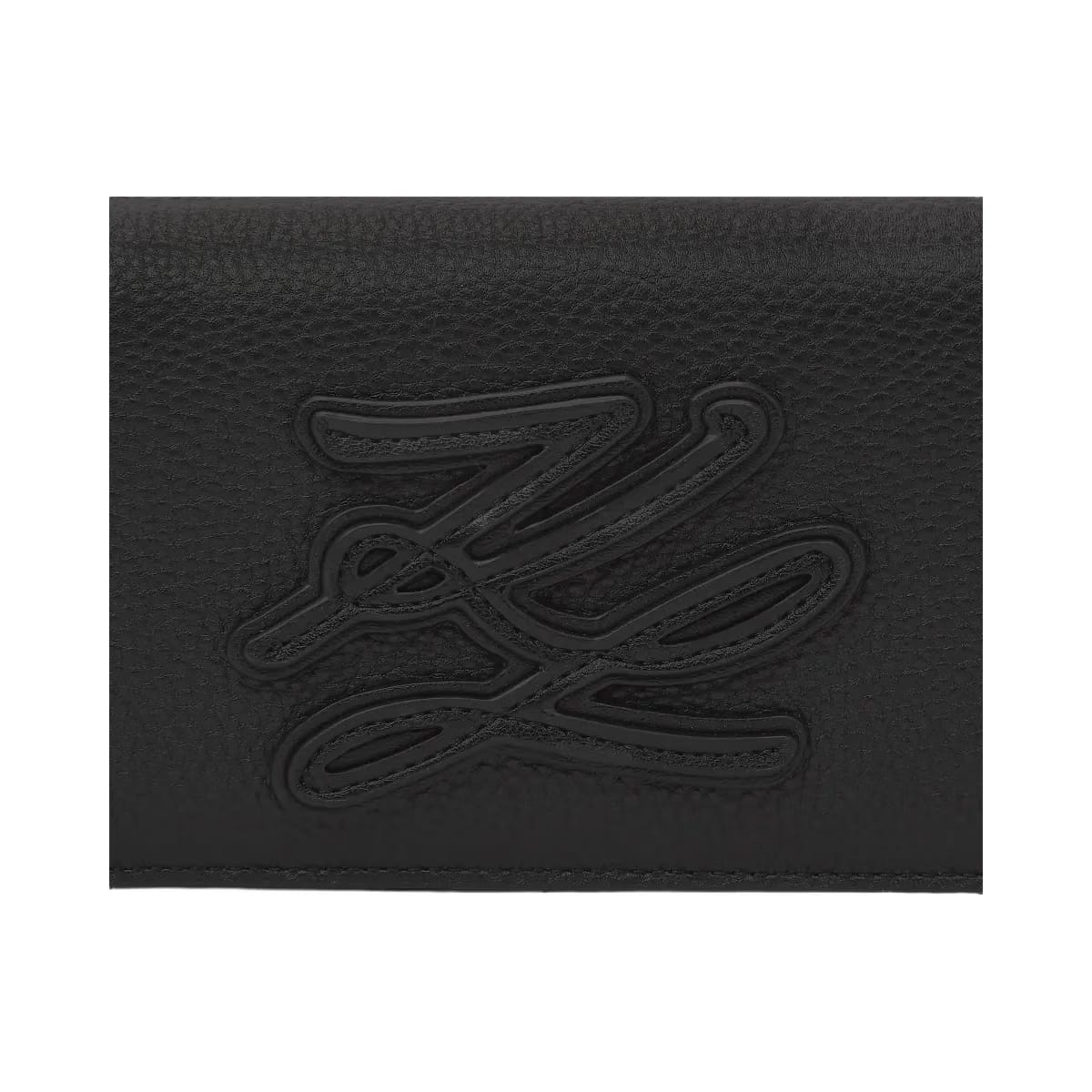 Karl Lagerfeld Autograph Patch Mini Crossbody Bag Black Nickel