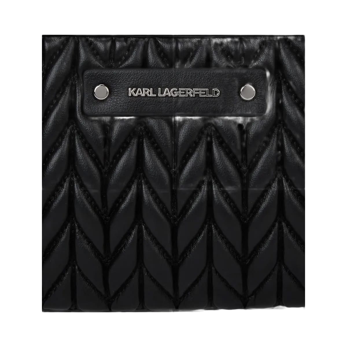 Karl Lagerfeld Weave Mini Shoulder Bag Black Nickel