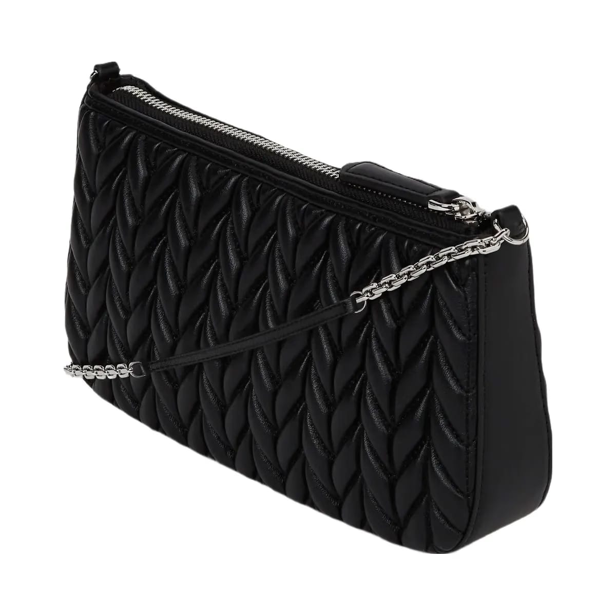 Karl Lagerfeld Weave Mini Shoulder Bag Black Nickel