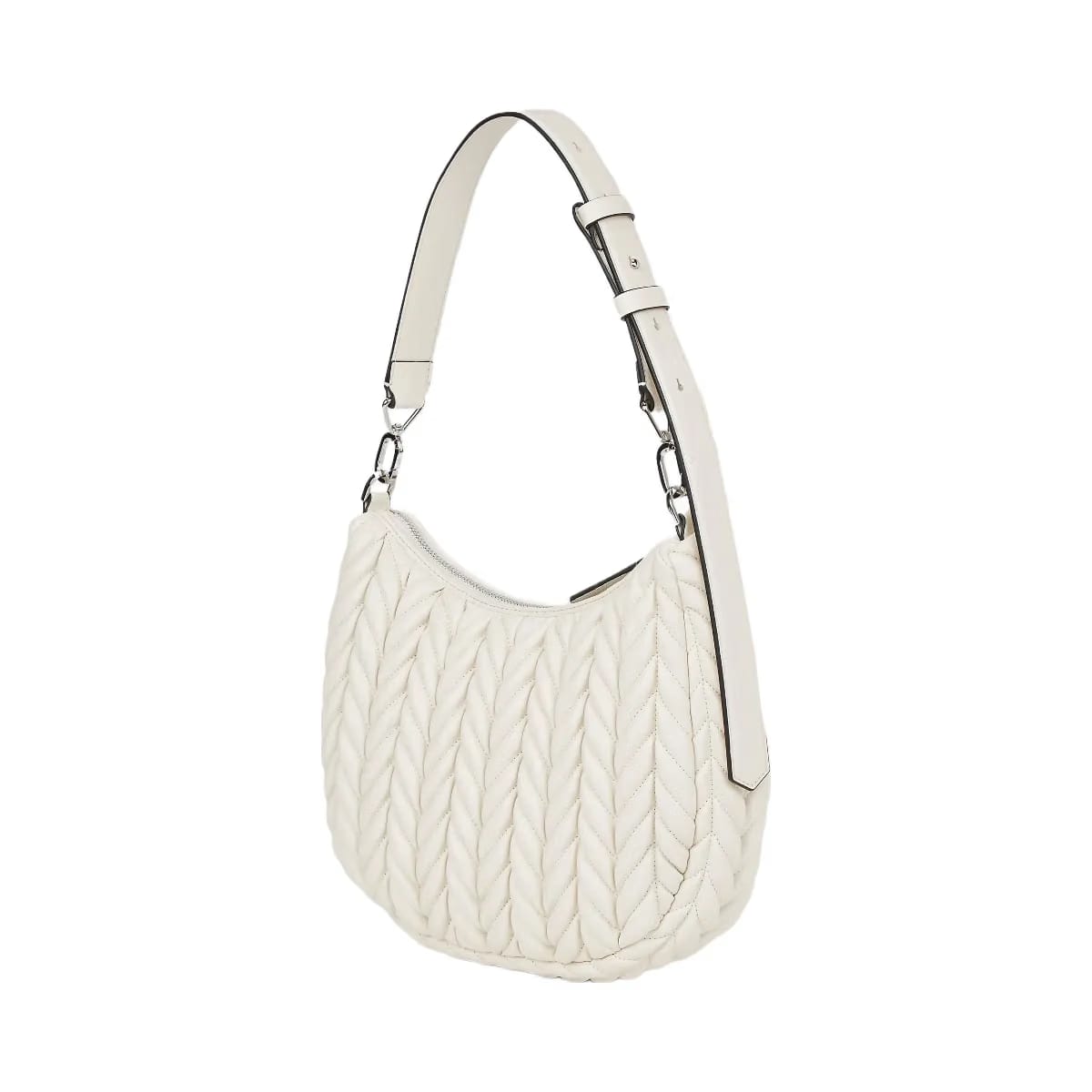 Karl Lagerfeld Weave Small Hobo Bag Off White