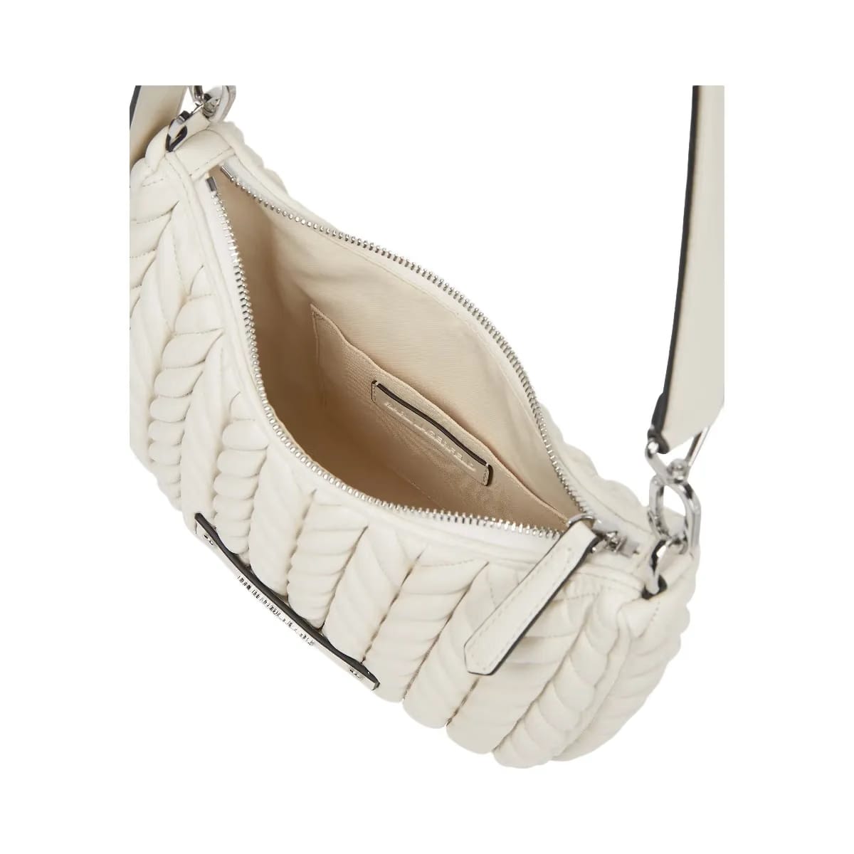 Karl Lagerfeld Weave Small Hobo Bag Off White