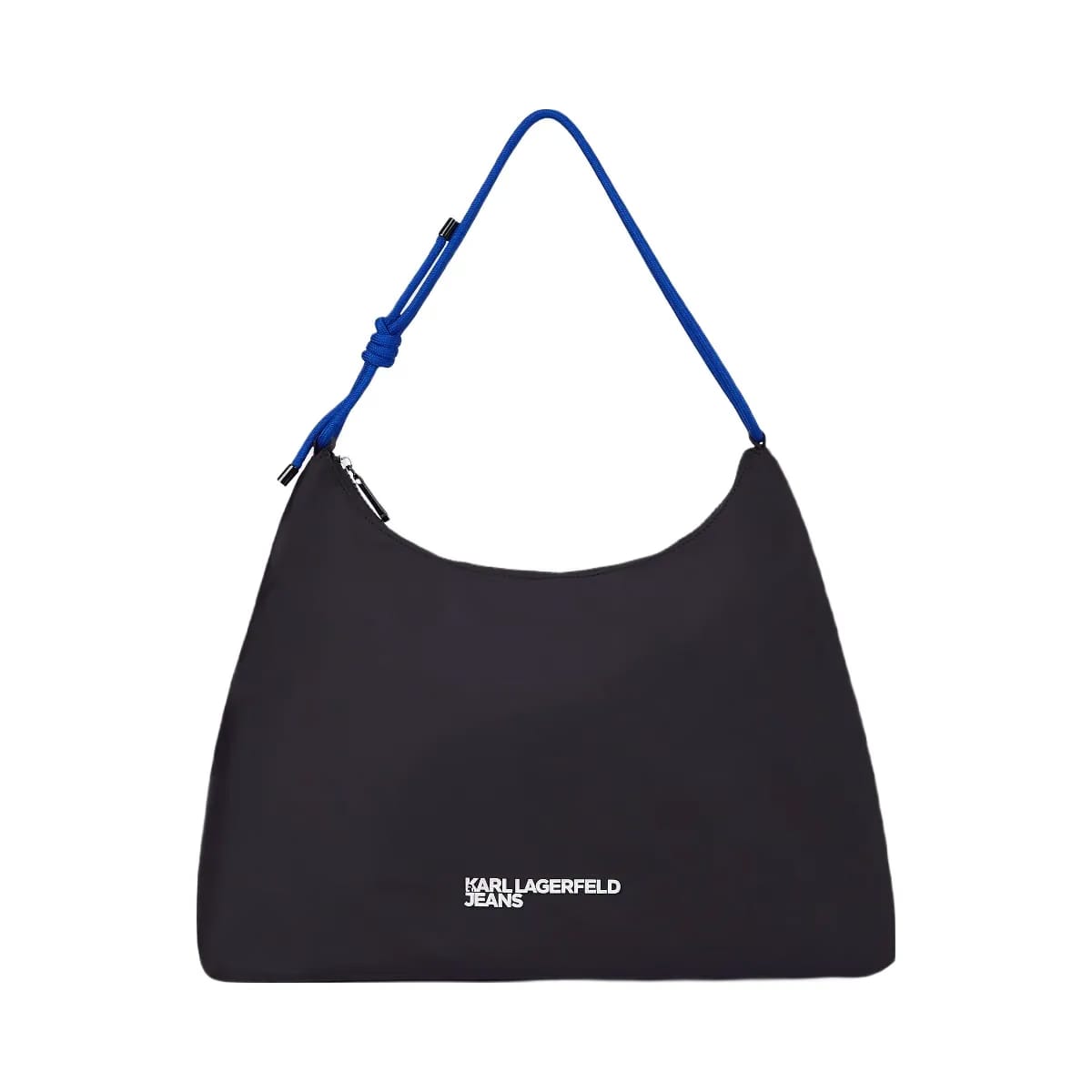 Karl Lagerfeld Large Cord Nylon Shoulder Bag Black