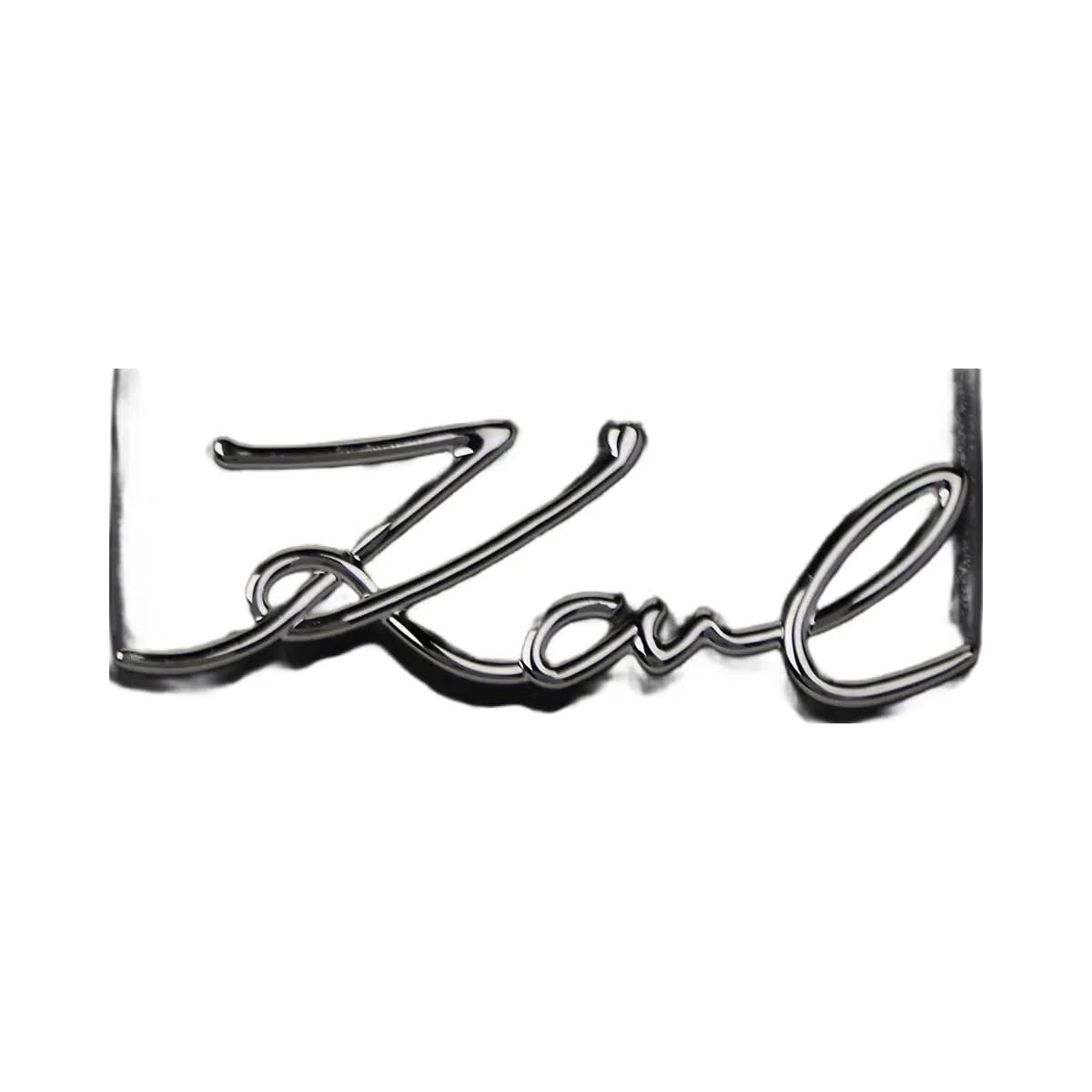 Karl Lagerfeld Signature Oversized Moon Bag Black Nickel