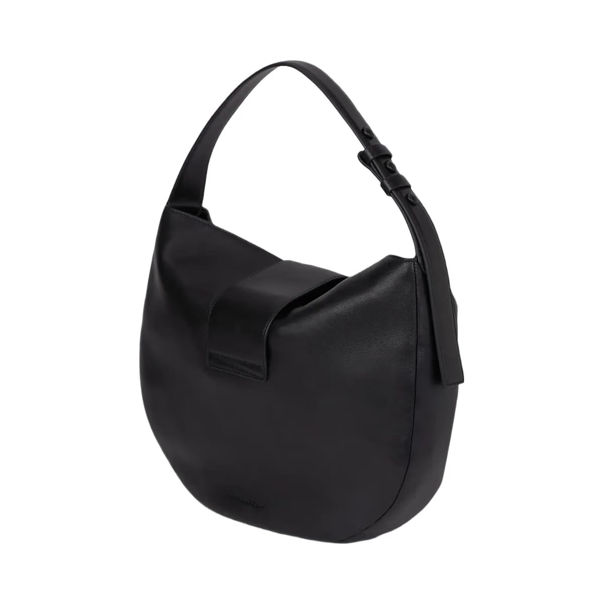 Karl Lagerfeld Signature Oversized Moon Bag Black Nickel