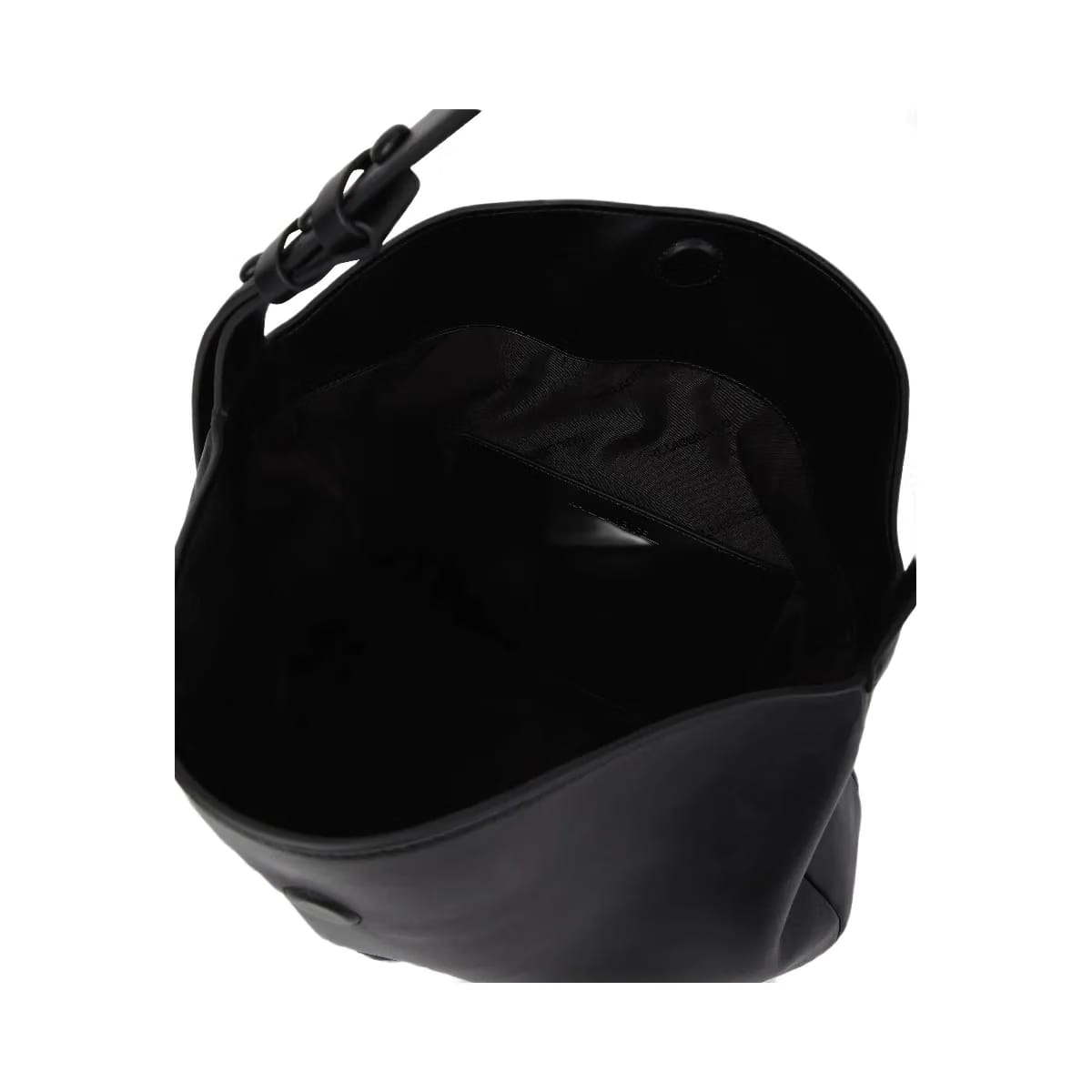 Karl Lagerfeld Signature Oversized Moon Bag Black Nickel