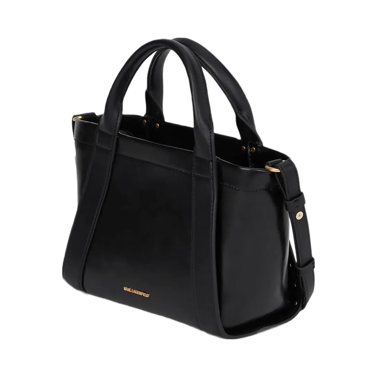 Karl Lagerfeld Ville Small Studded Tote Bag Black Gold