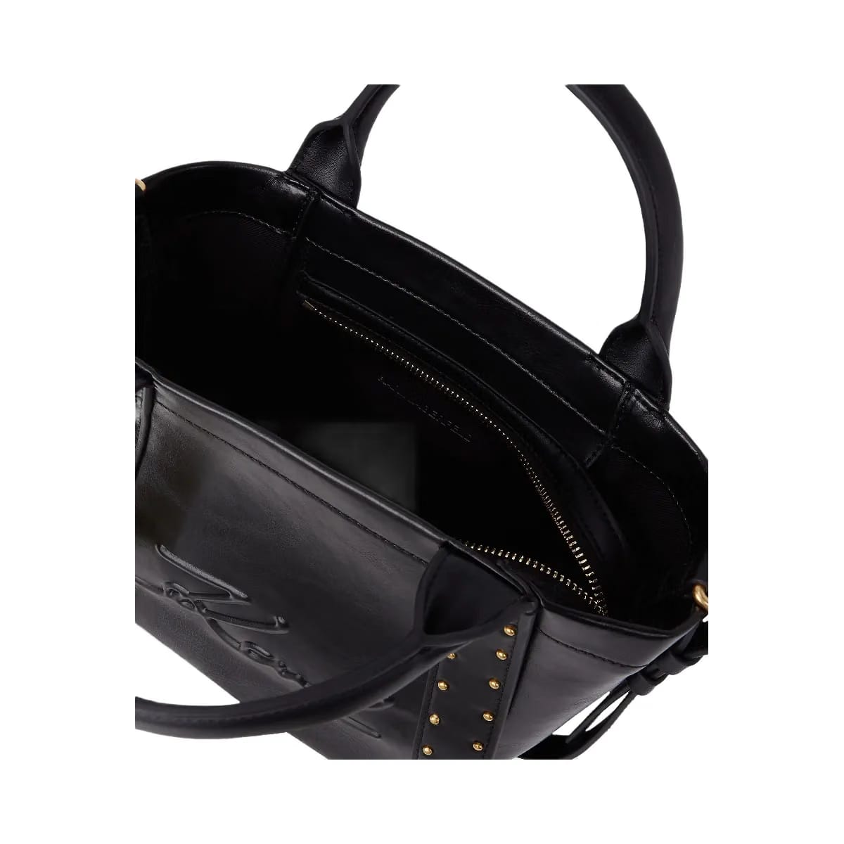 Karl Lagerfeld Ville Small Studded Tote Bag Black Gold