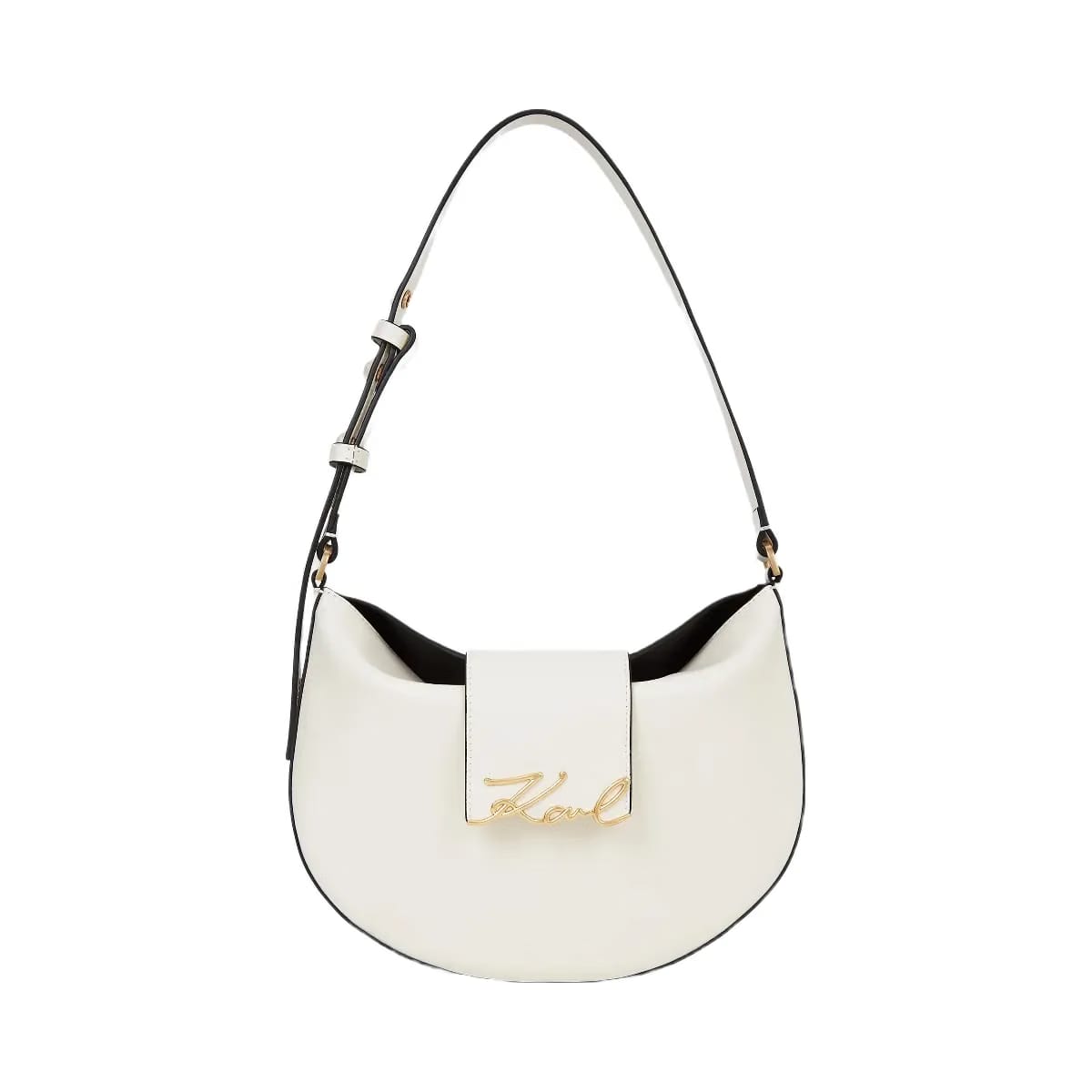 Karl Lagerfeld Signature Moon Bag Off White