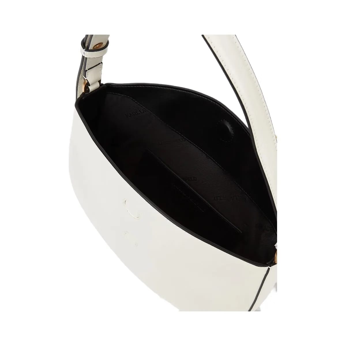 Karl Lagerfeld Signature Moon Bag Off White