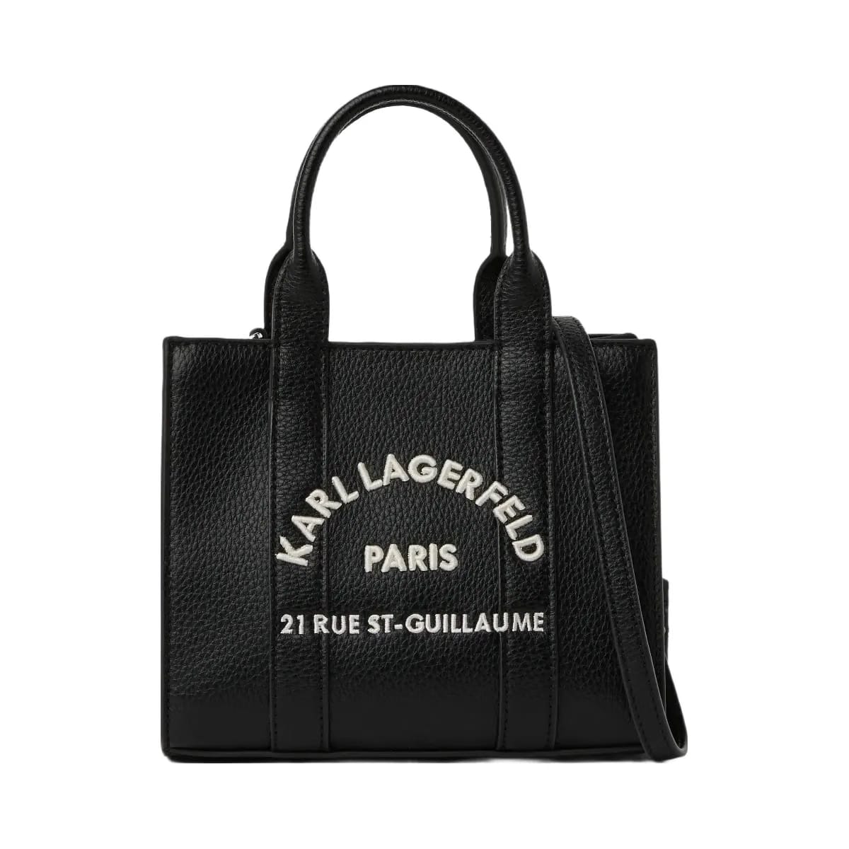 Karl Lagerfeld Rue St-Guillaume Mini Tote Bag White Black