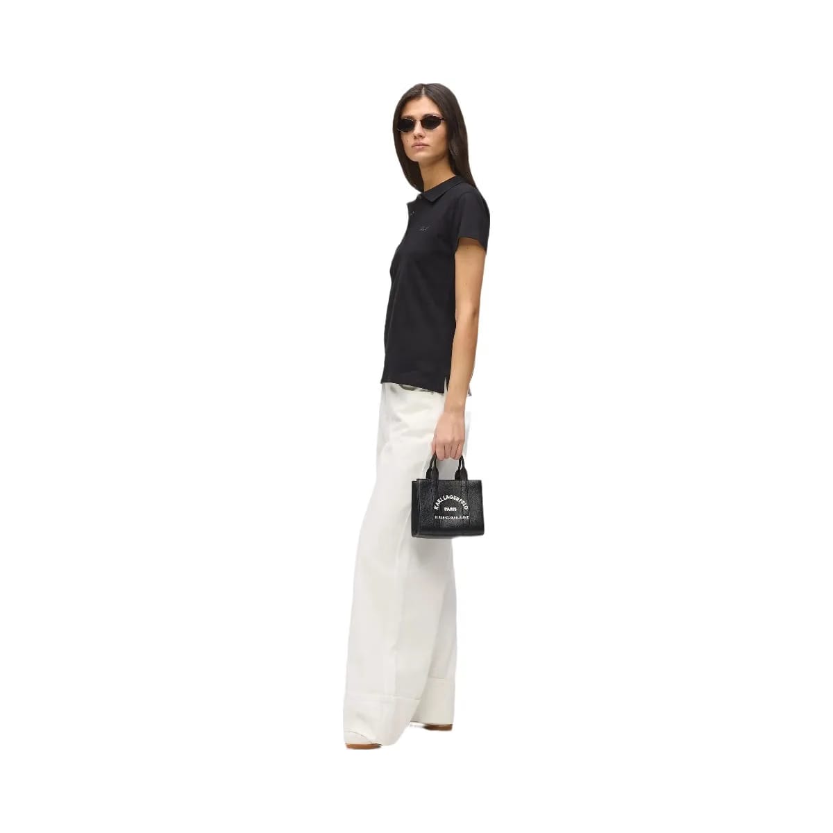 Karl Lagerfeld Rue St-Guillaume Mini Tote Bag White Black