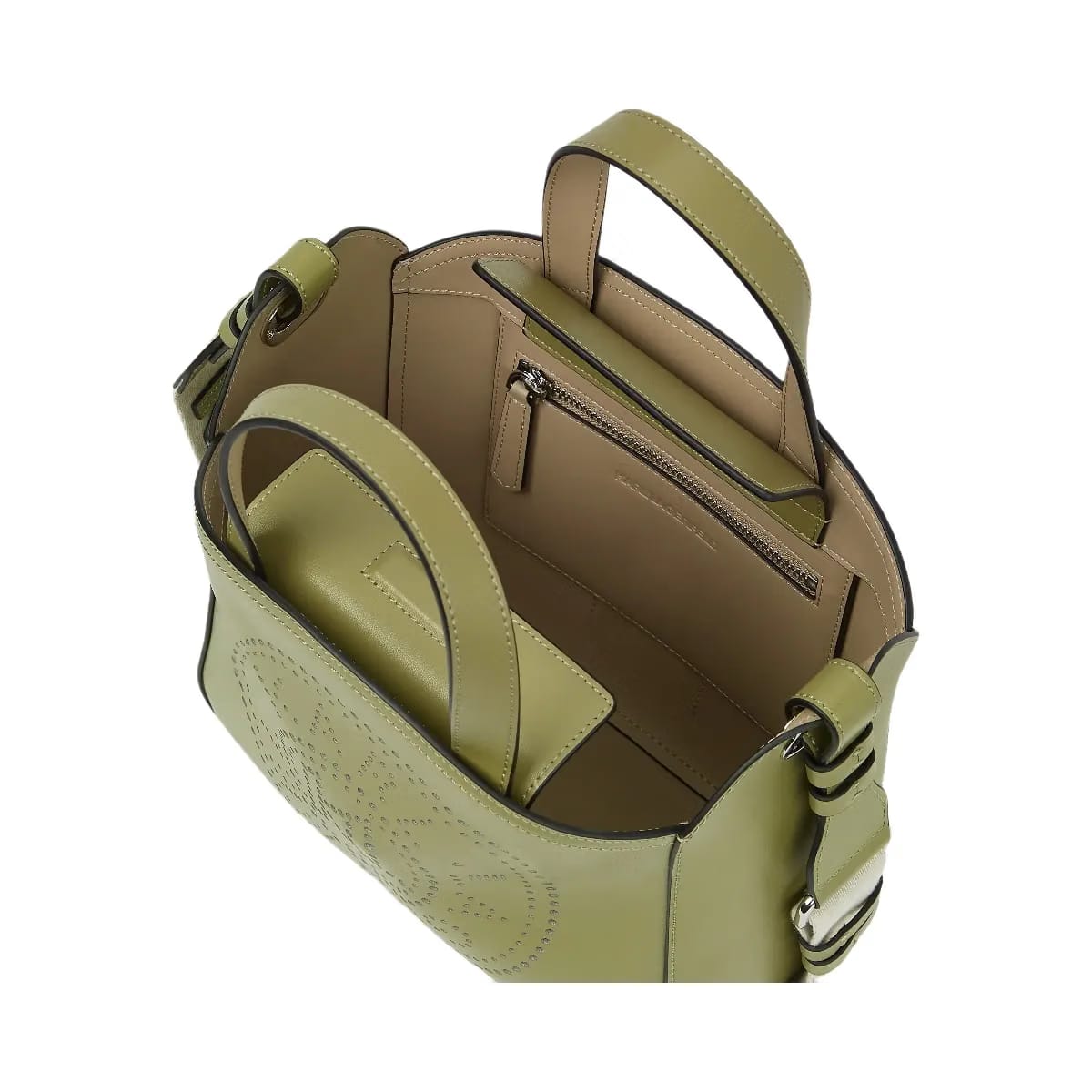 Karl Lagerfeld Circle Perforated Small Tote Bag Cedar