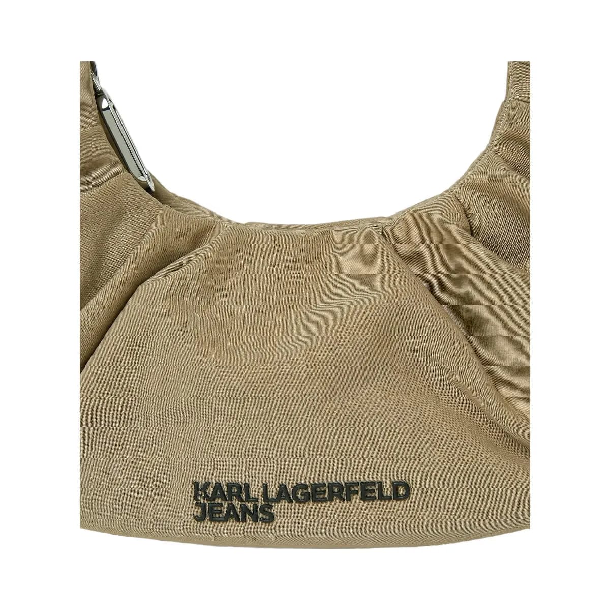 Karl Lagerfeld Gathered Small Hobo Bag Travertine
