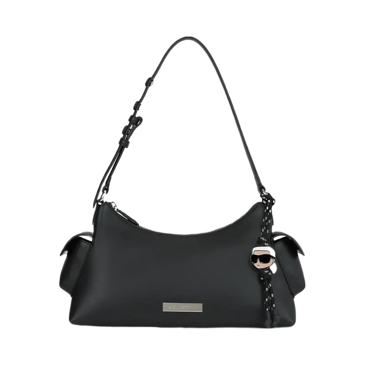 Karl Lagerfeld Ikon Smooth Cargo Shoulder Bag Black