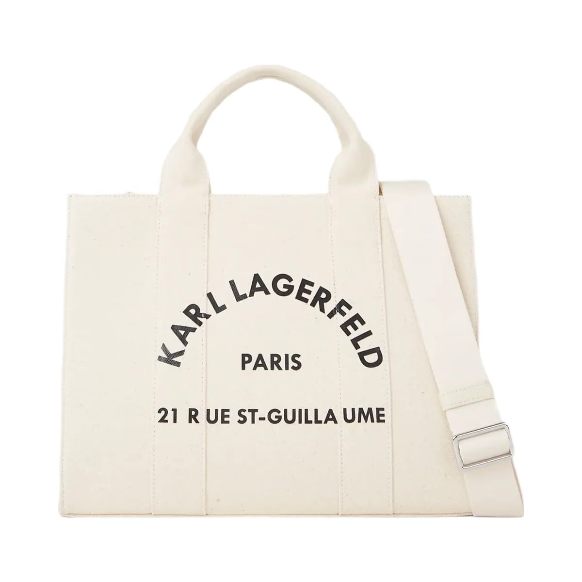 Karl Lagerfeld Rue St-Guillaume Medium Square Tote Bag Natural