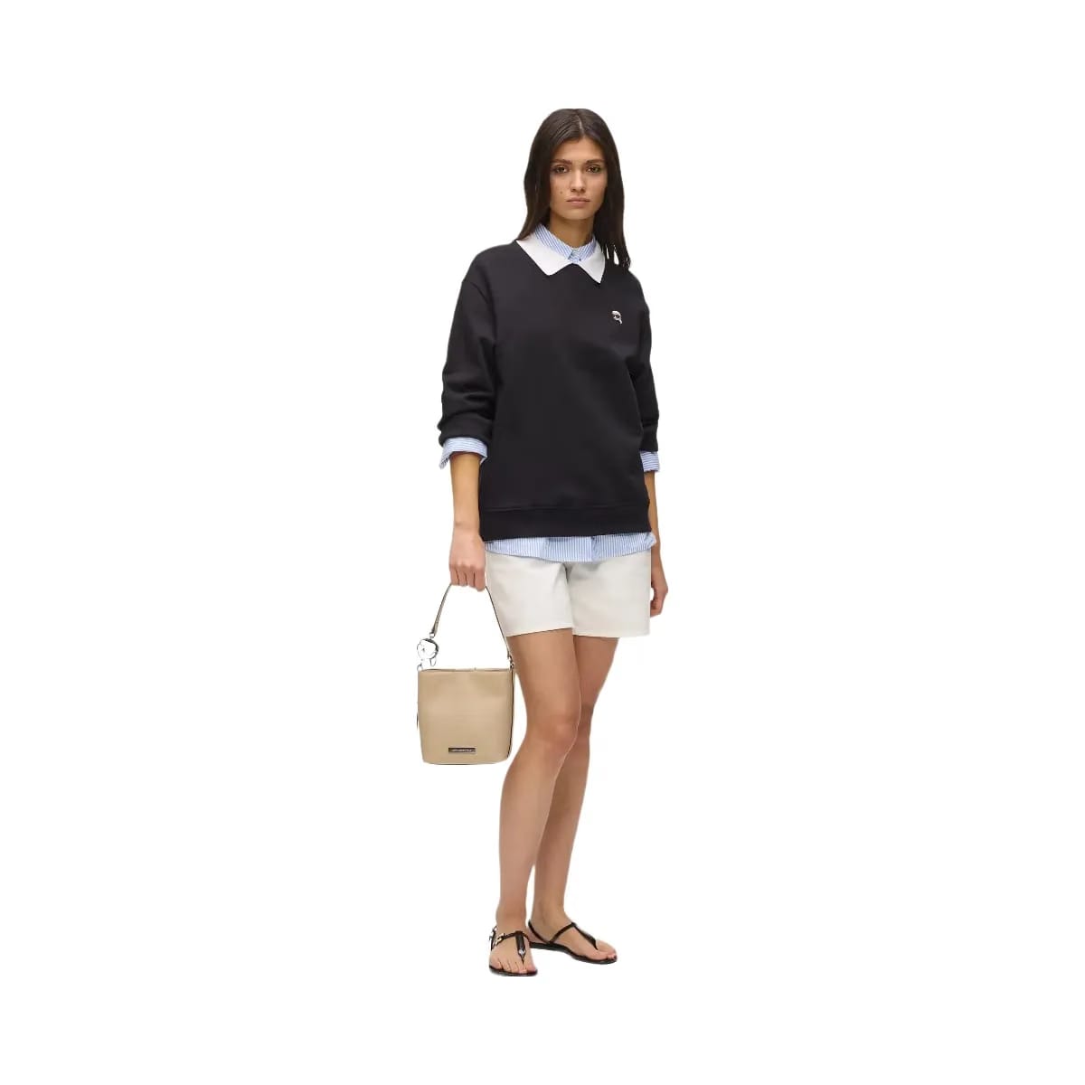 Karl Lagerfeld Ikon Smooth Bucket Bag Safari