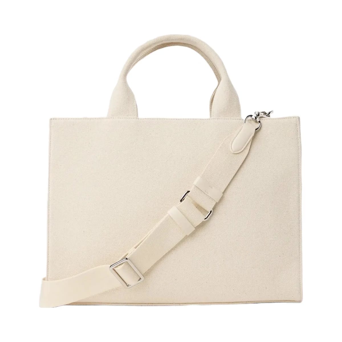 Karl Lagerfeld Rue St-Guillaume Square Patch Medium Tote Bag Natural
