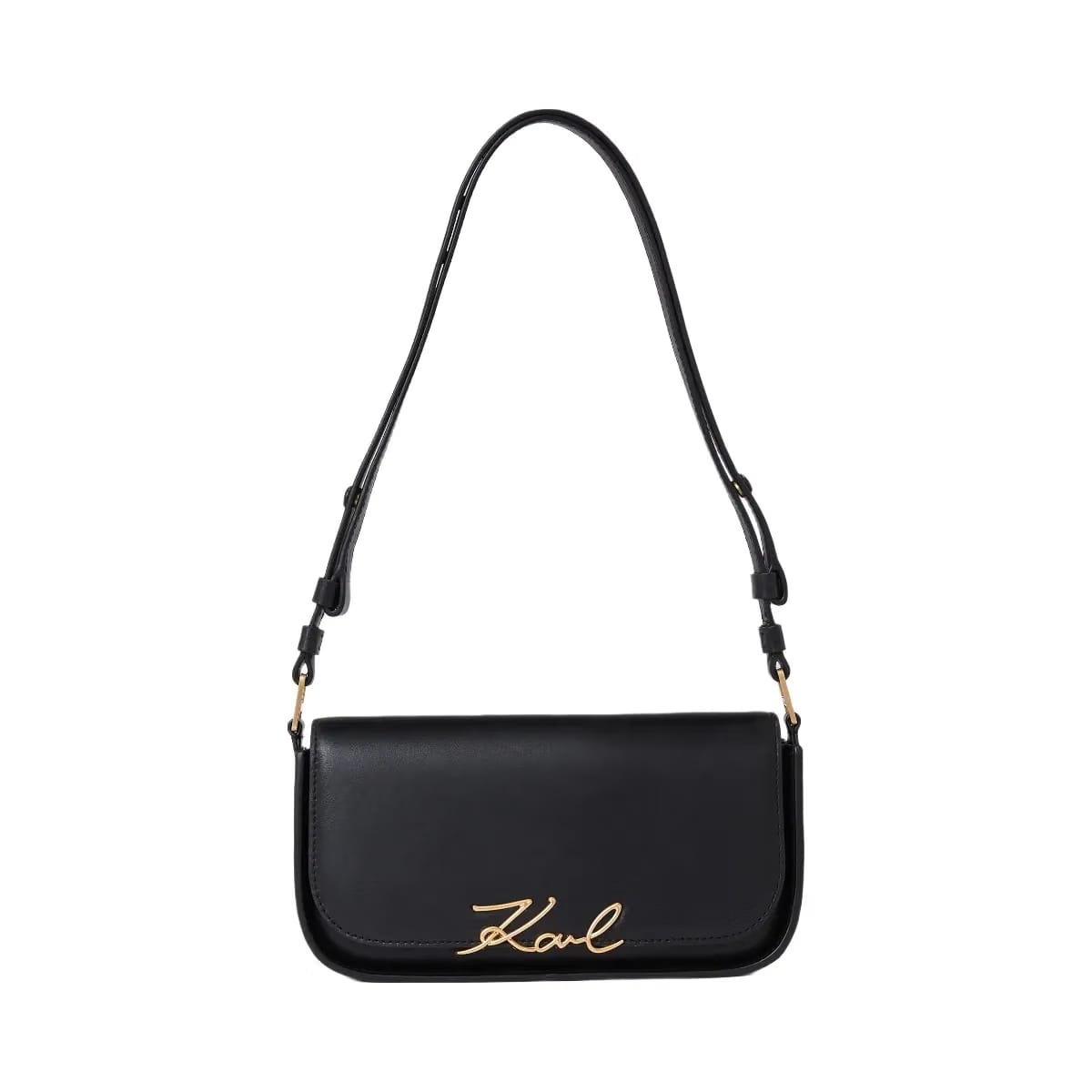 Karl Lagerfeld Signature Two-Way Crossbody Bag Black Vibration Gold