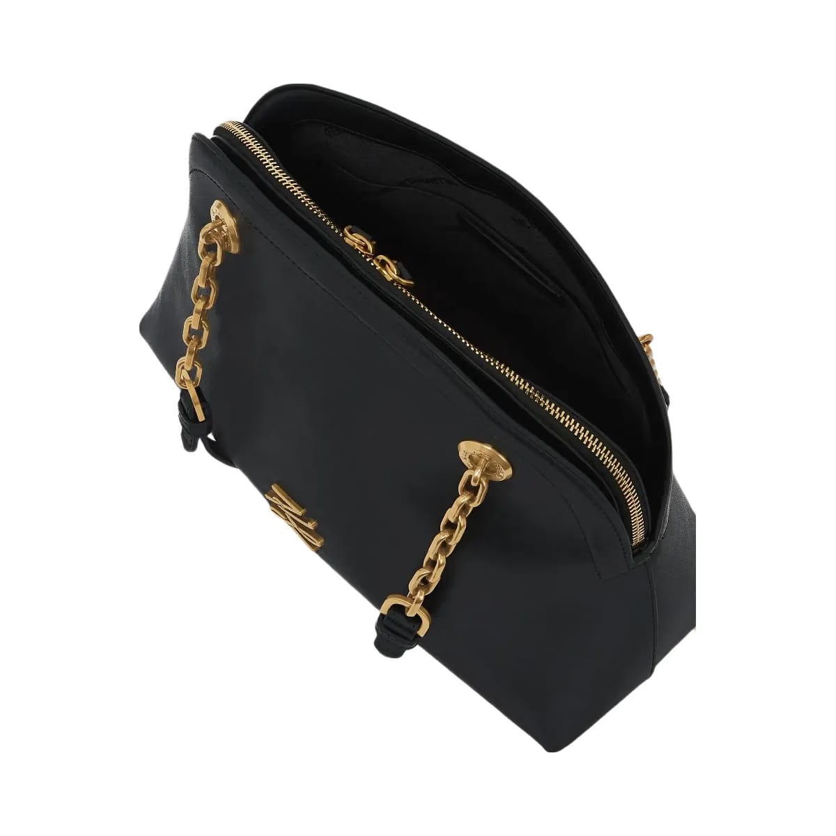 Karl Lagerfeld Autograph Medium Bowling Bag Black Gold