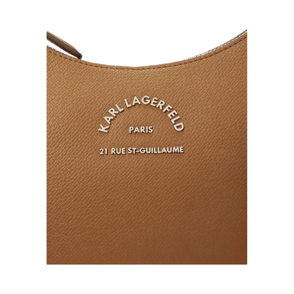 Karl Lagerfeld Rue St-Guillaume Metal Shoulder Bag Dark Tan
