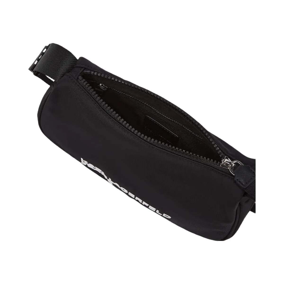 Karl Lagerfeld Logo Nylon Shoulder Bag Black