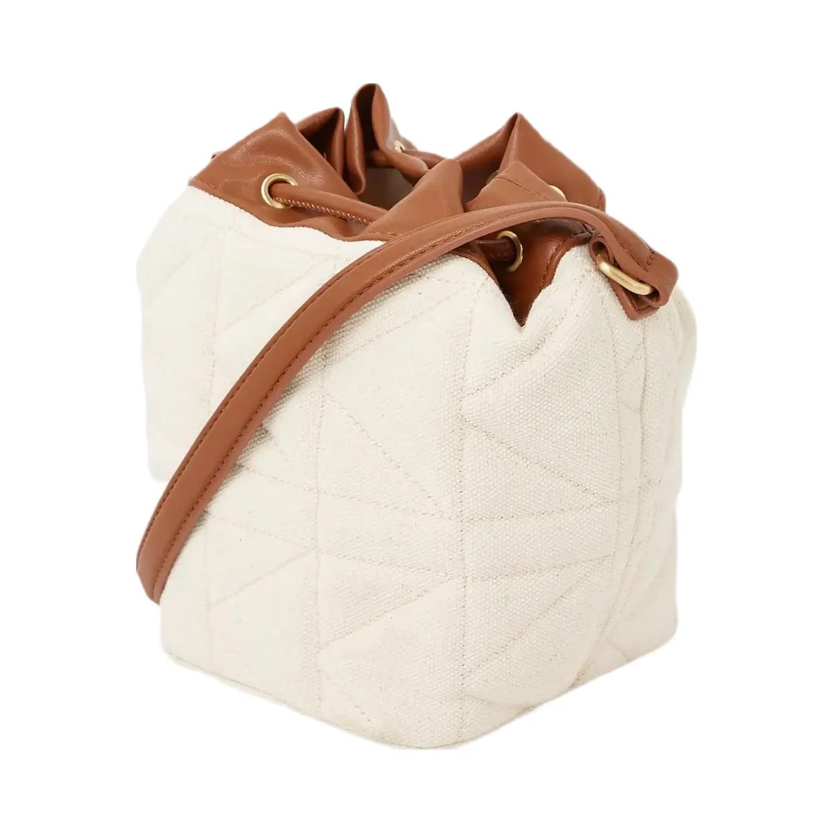 Karl Lagerfeld Kl X Amber Valletta Kuilt Canvas Bucket Bag Natural
