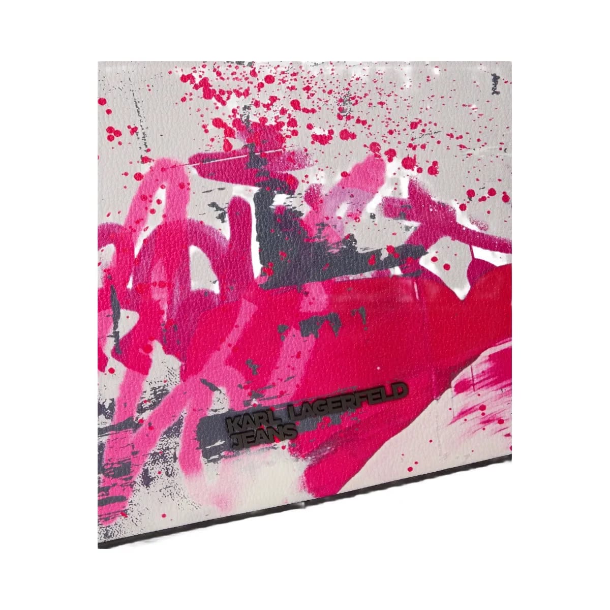 Karl Lagerfeld Graffiti Print Shoulder Bag Painters Print Pink All Over Print