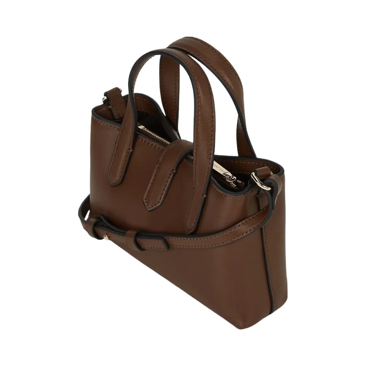Karl Lagerfeld Autograph Padlock Mini Shoulder Bag Dark Friar Brown
