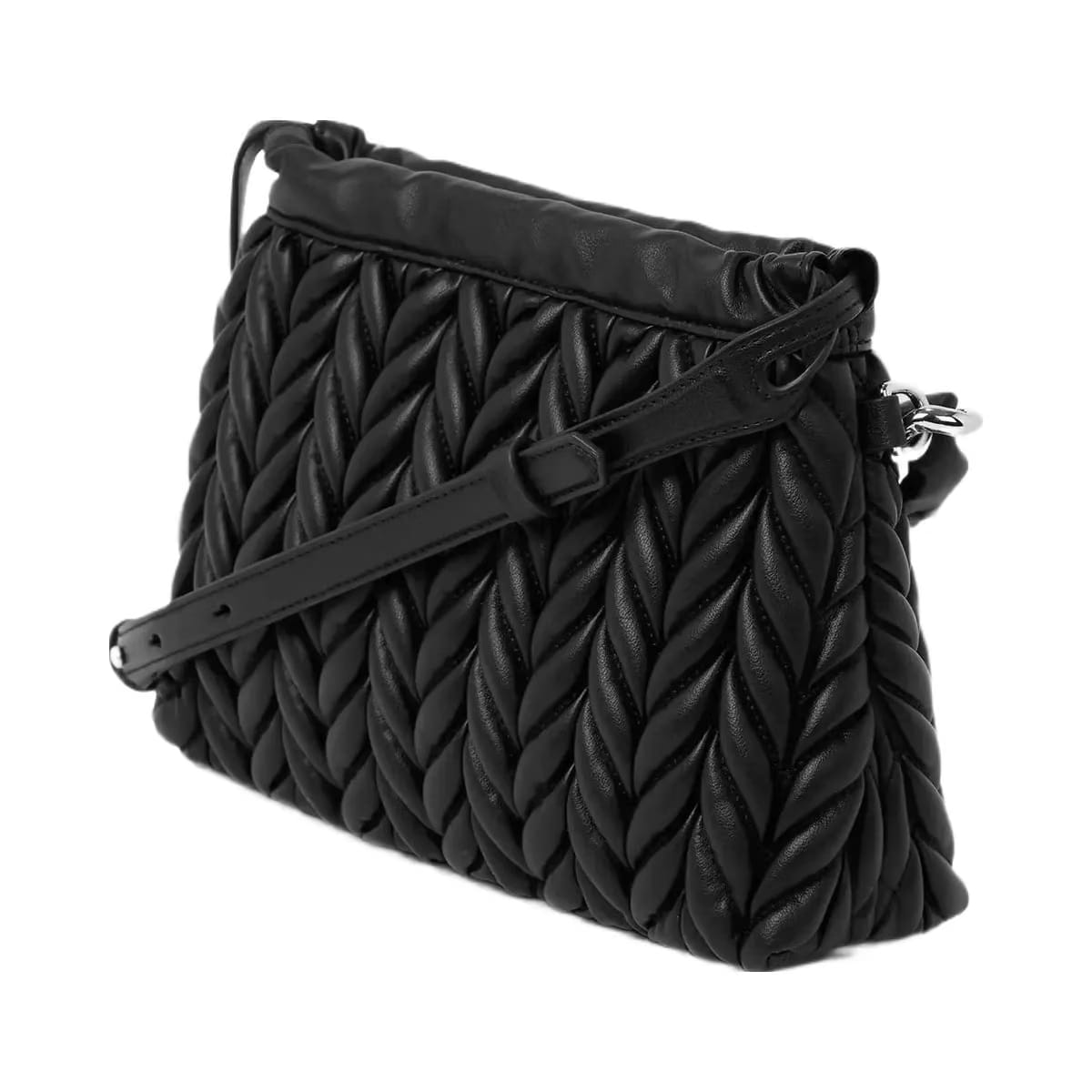 Karl Lagerfeld Weave Chain Crossbody Bag Black Nickel