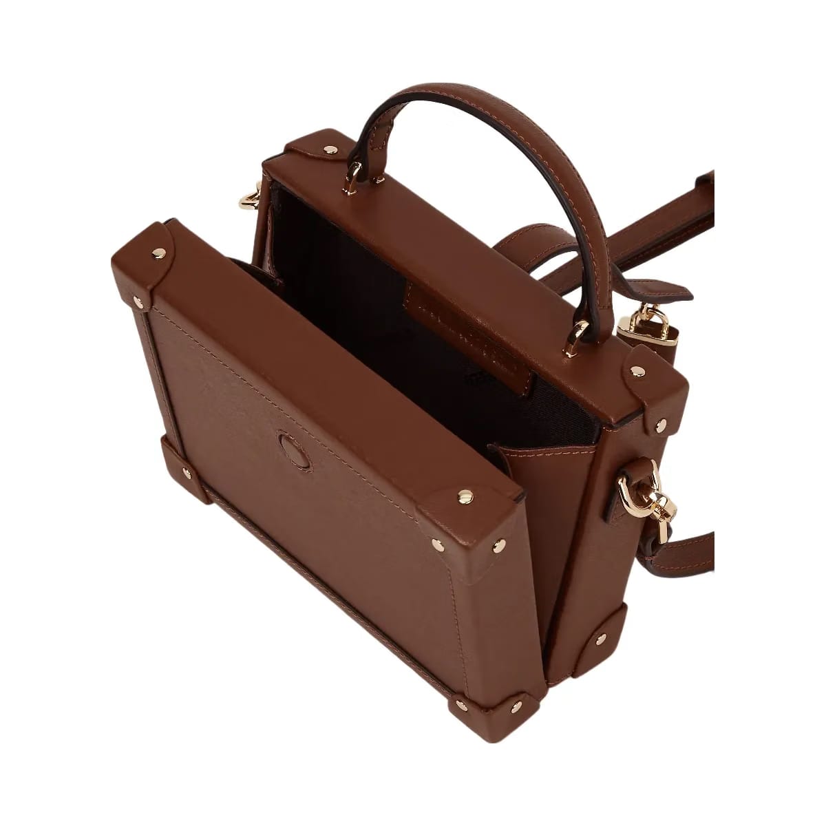 Karl Lagerfeld Autograph Padlock Trunk Bag Dark Friar Brown